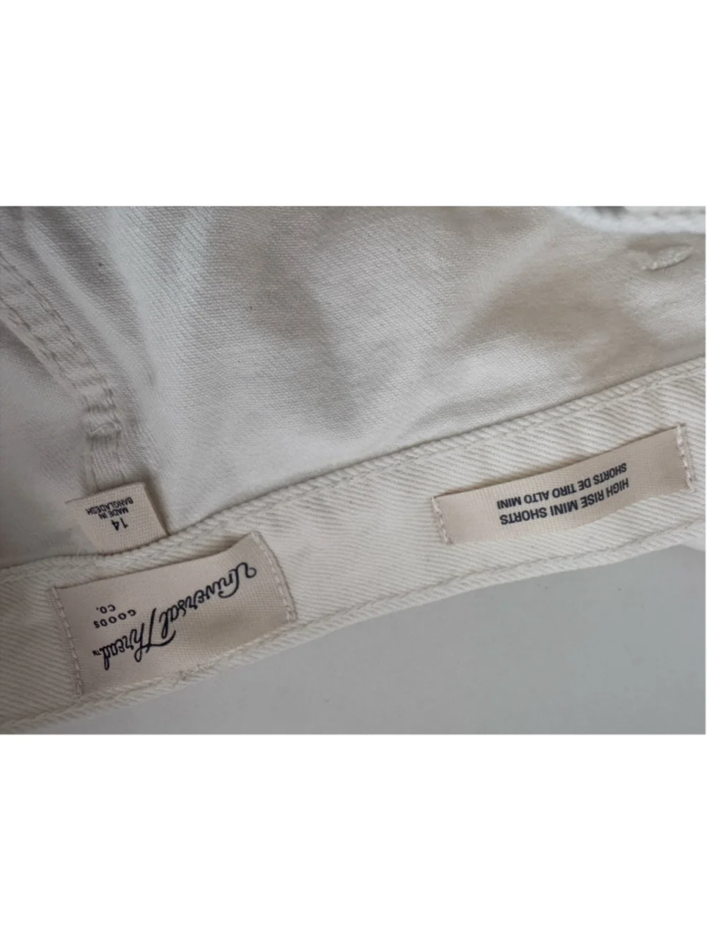 Women's Universal Thread Cream Mini Cut-Off Jean Shorts Size 14